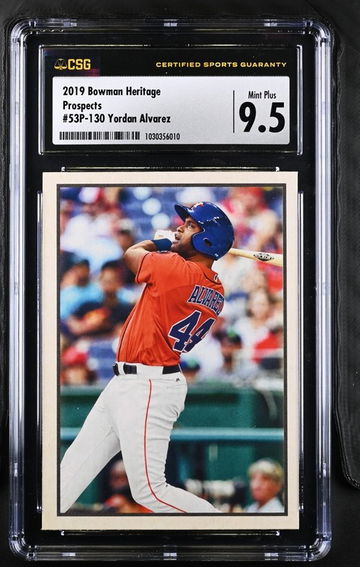 2019 Bowman Heritage Prospects Yordan Alvarez CSG 9.5 Mint Plus