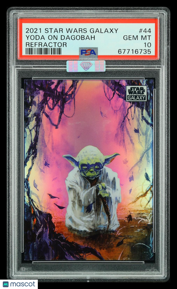 2021 Topps Chrome Star Wars Galaxy Yoda on Dagobah #44 Refractor MBA 10