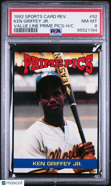 1992 Sports Card Review Value Line Prime Pics Ken Griffey JR. #52 Value Line Prime Pics H C PSA 8
