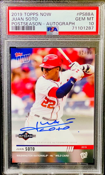 2019 Juan Soto PSA 10 World Series /99 POP 1