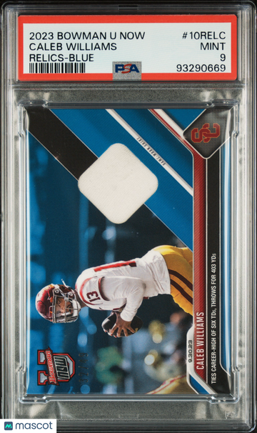2023 Bowman U Now Relics Caleb Williams #10RELC Blue /49 PSA 9