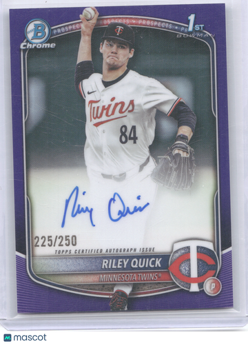 2025 Bowman Chrome Prospect Autograph Riley Quick #CPA-RQ Purple Refractor /250