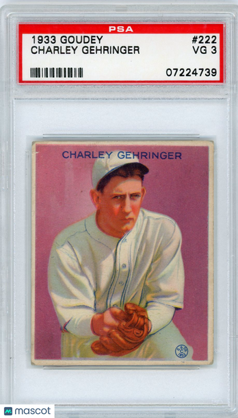 1933 Goudey Charley Gehringer #222 PSA 3