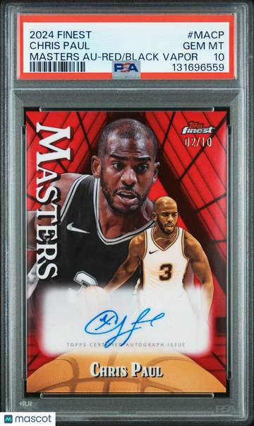 2024 Topps Finest Masters Autograph Chris Paul #MACP Red Black Vapor /10 PSA 10