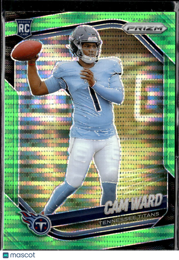 Cam Ward 2025 Panini Prizm RC Green Tennessee Titans