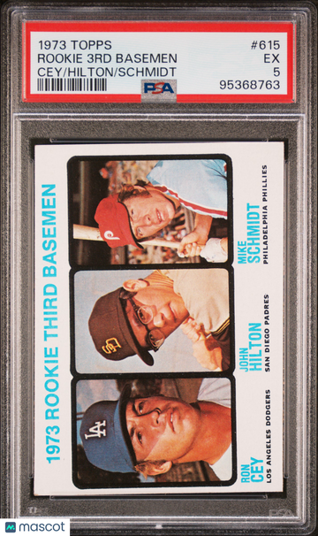 1973 Topps Rookie 3RD Basemen #615 Cey Hilton Schmidt PSA 5