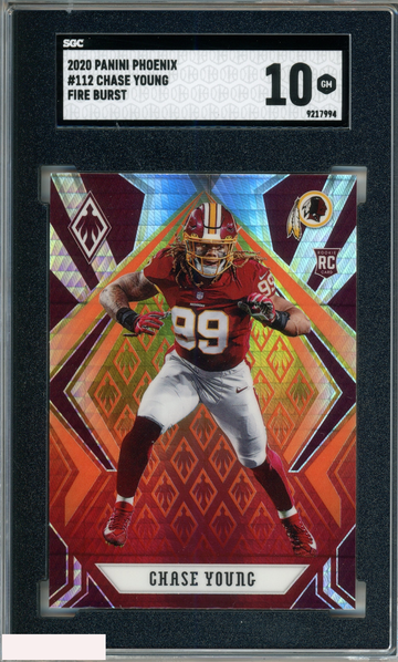 2020 PANINI PHOENIX CHASE YOUNG #112 FIRE BURST ROOKIE RC SGC 10 GM