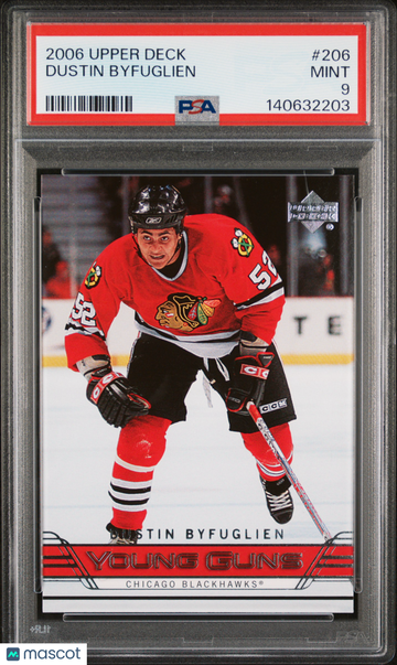 2006-07 Upper Deck Dustin Byfuglien #206 Young Guns Rookie PSA 9