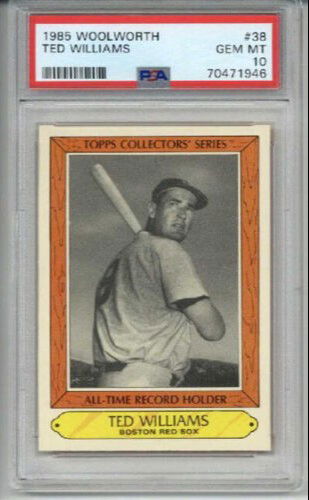1985 TOPPS WOOLWORTH #38 TED WILLIAMS CARD BOSTON RED SOX PSA 10 LOW POP RARE
