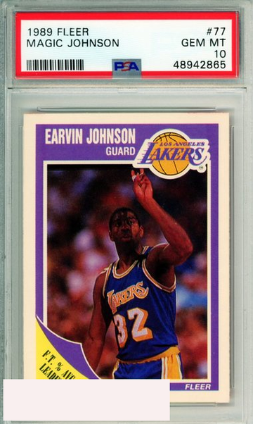 1989 FLEER MAGIC JOHNSON #77 L A  LAKERS PSA GEM MT 10