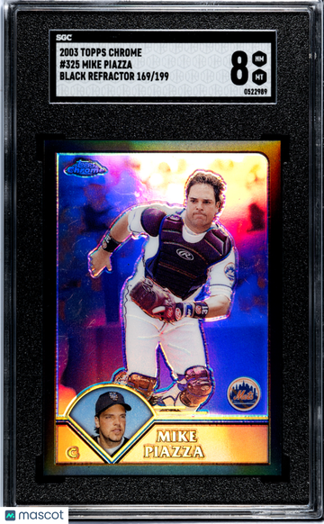 2003 Topps Chrome Mike Piazza #325 Black Refractor SGC 8