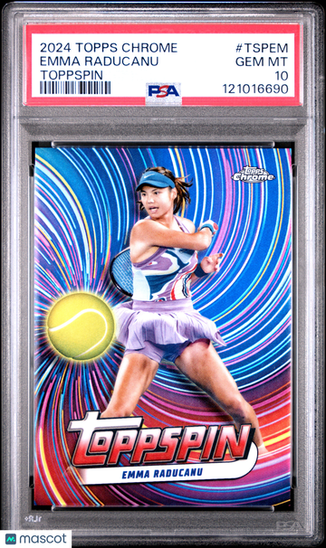 2024 Topps Chrome Tennis Toppspin Emma Raducanu #TSPEM Short Print Case Hit Low Pop PSA 10