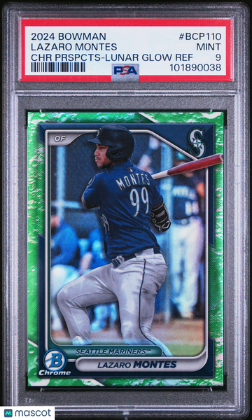 2024 Bowman Chrome Prospects Lazaro Montes #BCP110 Prspcts Lunar Glow Ref PSA 9