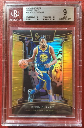 2018 Select Prizms Gold Kevin Durant BGS 9 Mint