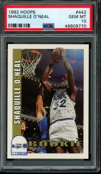 1992 NBA Hoops #442 Shaquille O’Neal PSA GEM MINT 10