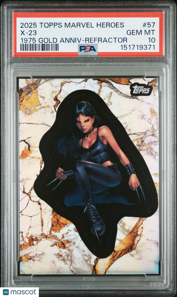 2025 Topps Marvel Comic Book Heroes 1975 Gold Anniversary X-23 #57 PSA 10
