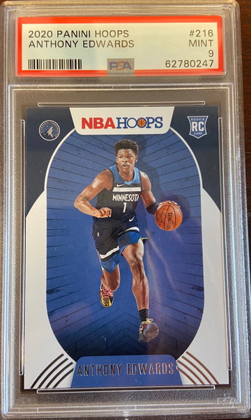 2020 Hoops Anthony Edwards Rookie Card #216 PSA 9 Timberwolves 