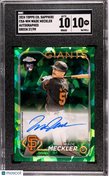 2024 Topps Chrome Sapphire Wade Meckler #CSA-WM Autograph Green 99 SGC 10 Auto 10