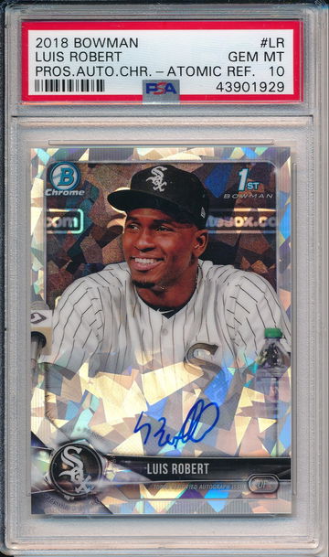 2018 Bowman Chrome Atomic Refractor Luis Robert RC AUTO 010/100 PSA 10