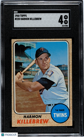 1968 Topps Harmon Killebrew #220 SGC 4