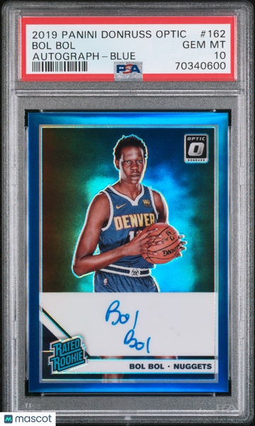 2019 Panini Donruss Optic Bol Bol #162 PSA 10 Rookie Blue Prizm /49 Auto Gem