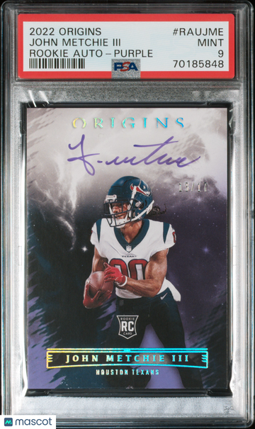 2022 Origins John Metchie III Rookie Auto Purple /17 PSA 9