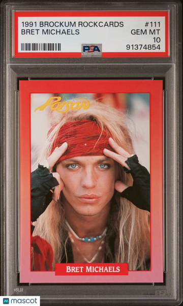1991 Brockum Rockcards Bret Michaels #111 PSA 10