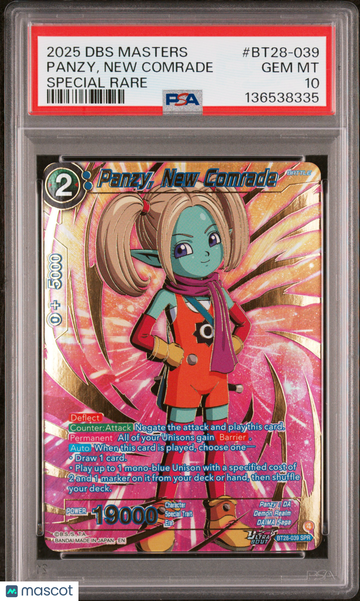 Panzy, New Comrade Special Rare PSA 10 #BT28-039
