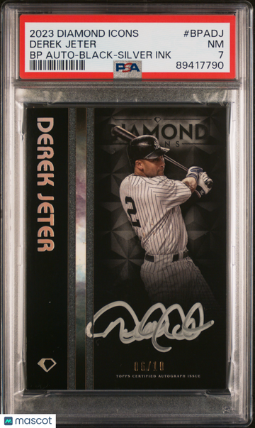 2023 Topps Diamond Icons Black Polychromatink Autographs Derek Jeter #BPADJ BP Silver /10 PSA 7