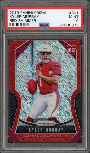 2019 Panini Prizm Red Shimmer Kyler Murray ROOKIE /15 #301 PSA 9 MINT
