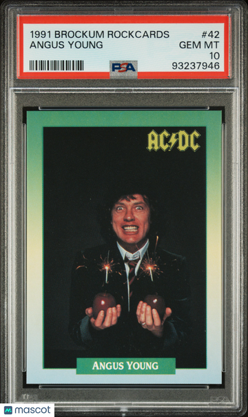 1991 Brockum Rockcards Angus Young #42 PSA 10