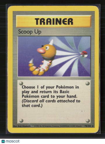 Pokemon 1999 Base Set Scoop Up #78/102