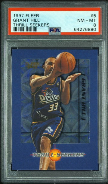 1997 Fleer Grant Hill Thrill Seekers PSA 8