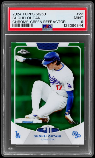 2024 Topps 50/50 Shohei Ohtani Chrome Green Refractor PSA 9