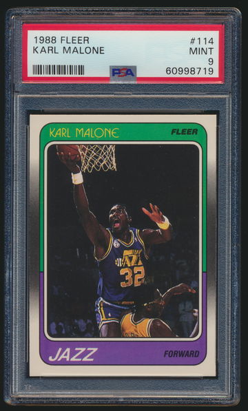 1988 Fleer 114 Karl Malone PSA 9 HOF