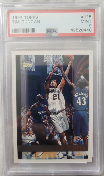 Tim Duncan 1997 Topps #115 RC PSA 9