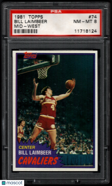 1981 Topps Bill Laimbeer #74 Mid West HOF PSA 8 Basketball Trading Card