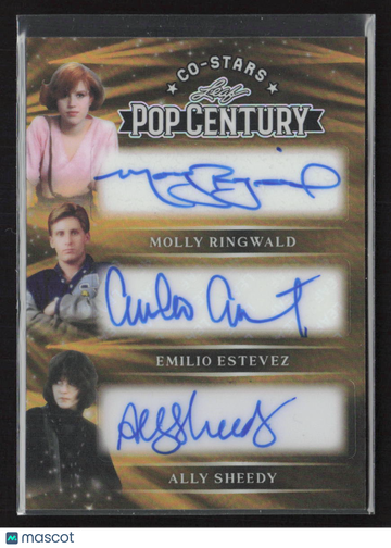 2026 Leaf Pop Century Co-Stars Molly Ringwald Ally Sheedy Emilio Estevez Triple Autograph 1/1 #CS3-7