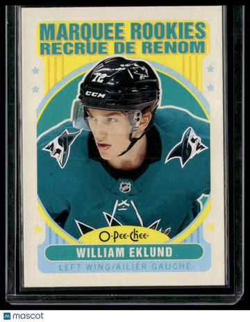 2021-22 Upper Deck William Eklund #611 2021-22 O-Pee-Chee Update Retro