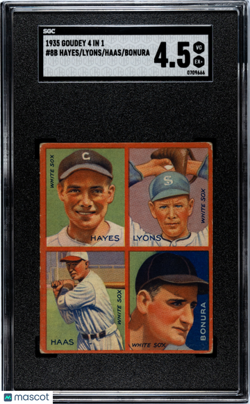 1935 Goudey 4 In 1 Bonura Haas Lyons Hayes #8B SGC 4.5