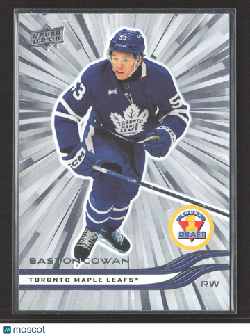 2026 Upper Deck Extended Series Outburst Easton Cowan #748 Toronto Maple Leafs Hockey Card Excellent