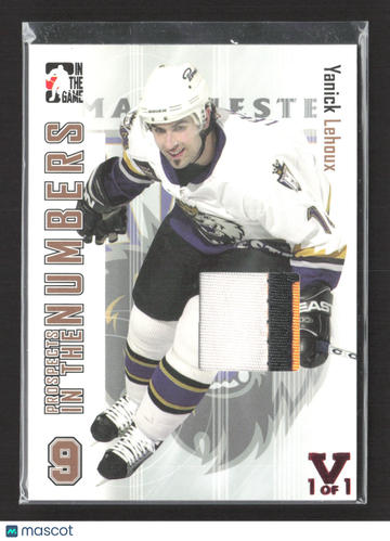2004 In The Game Heroes and Prospects In The Numbers Yanick Lehoux #ITN-48 Gold Version Game-used jersey piece