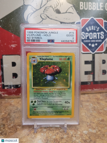 1999 Pokemon Jungle Vileplume Holo No Symbol PSA 2 #15