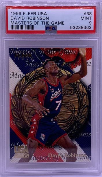 1996 FLEER USA DAVID ROBINSON MASTERS OF THE GAME PSA 9 #3B
