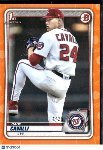 2020 Bowman Draft Cade Cavalli #BD-24 Orange /3