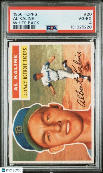1956 Topps Al Kaline #20 White Back PSA 4