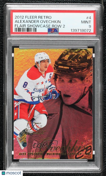 2012-13 Fleer Retro Alex Ovechkin #4 Flair Showcase Row 2 Insert PSA 9