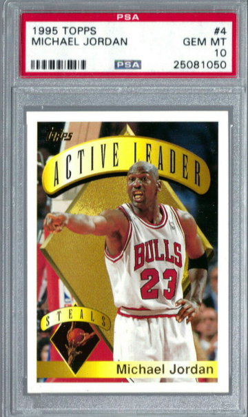 1995-96 Topps Michael Jordan Active Leader 4 PSA 10 Gem Mint