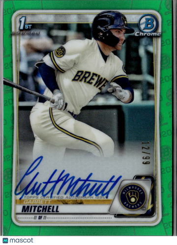 2020 Bowman Chrome Garrett Mitchell #CDA-GM Green Refractor