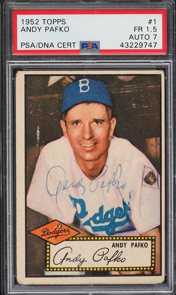 1952 Topps Baseball Andy Pafko #1 PSA 1.5 RARE AUTO POP 2 ONLY 6 HIGHER!